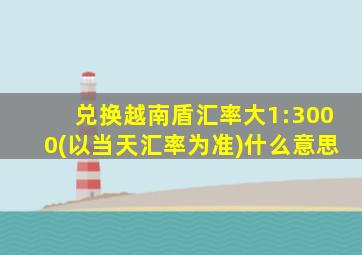 兑换越南盾汇率大1:3000(以当天汇率为准)什么意思